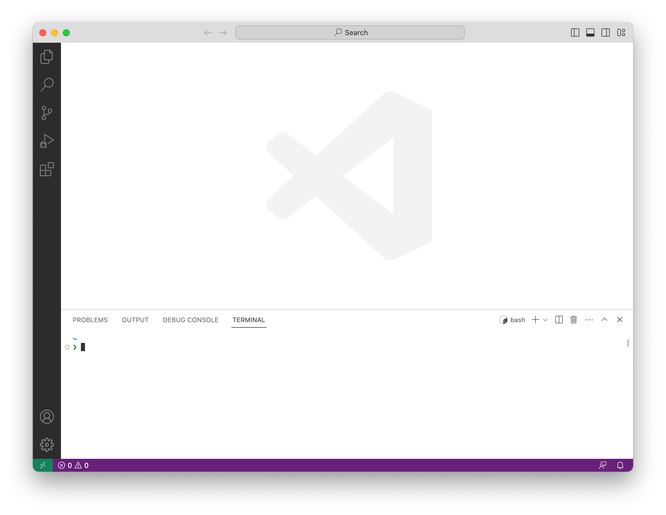 A screenshot of VS Code, showing the terminal